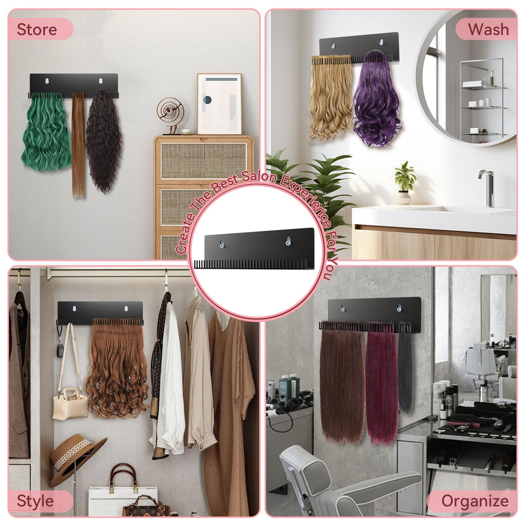 Durable hair extension hanger for home maintenance and styling