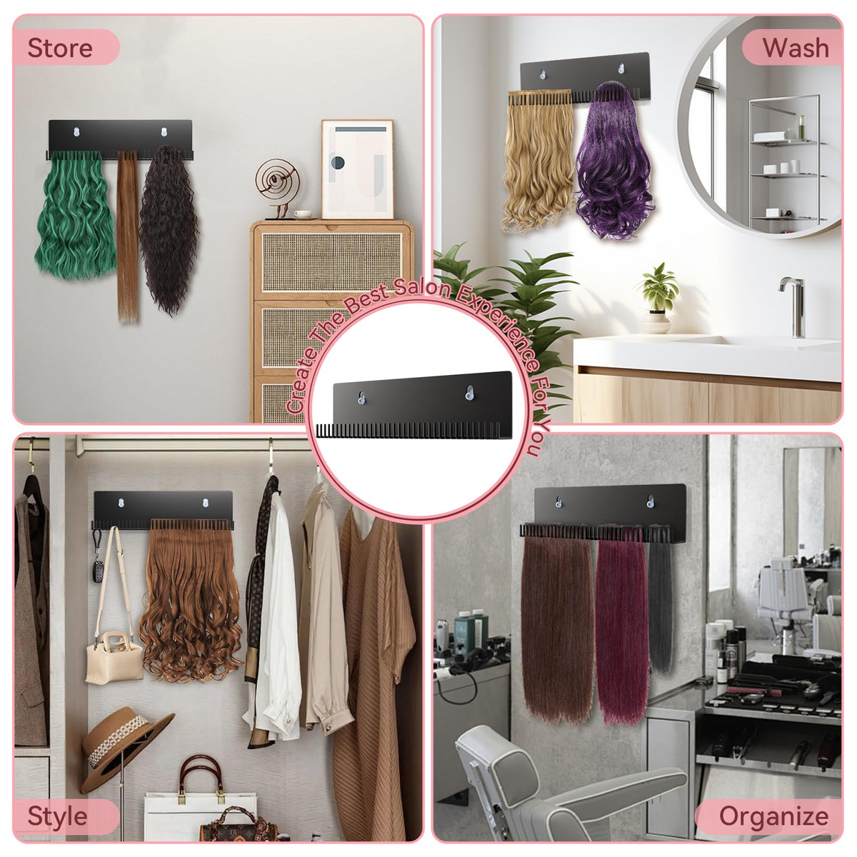 Durable hair extension hanger for home maintenance and styling