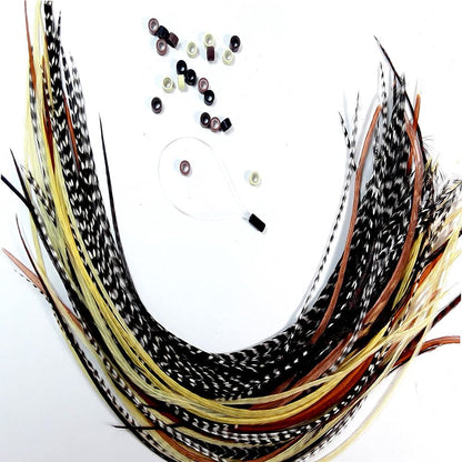Included loop tool and micro beads for hair extension installation