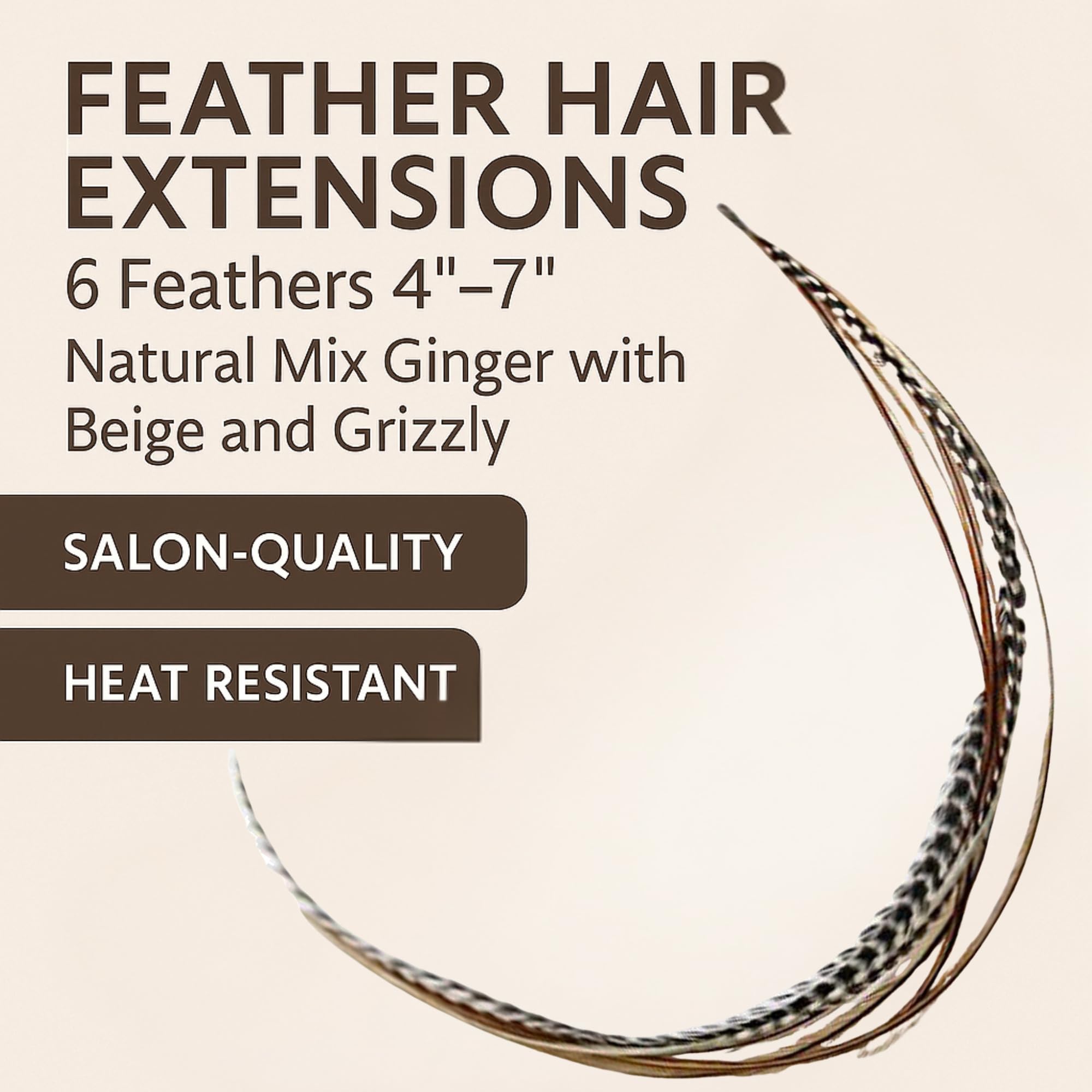 Close up of authentic rooster feather hair extension texture