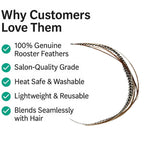 Feather hair extension length demonstration 4 to 7 inches