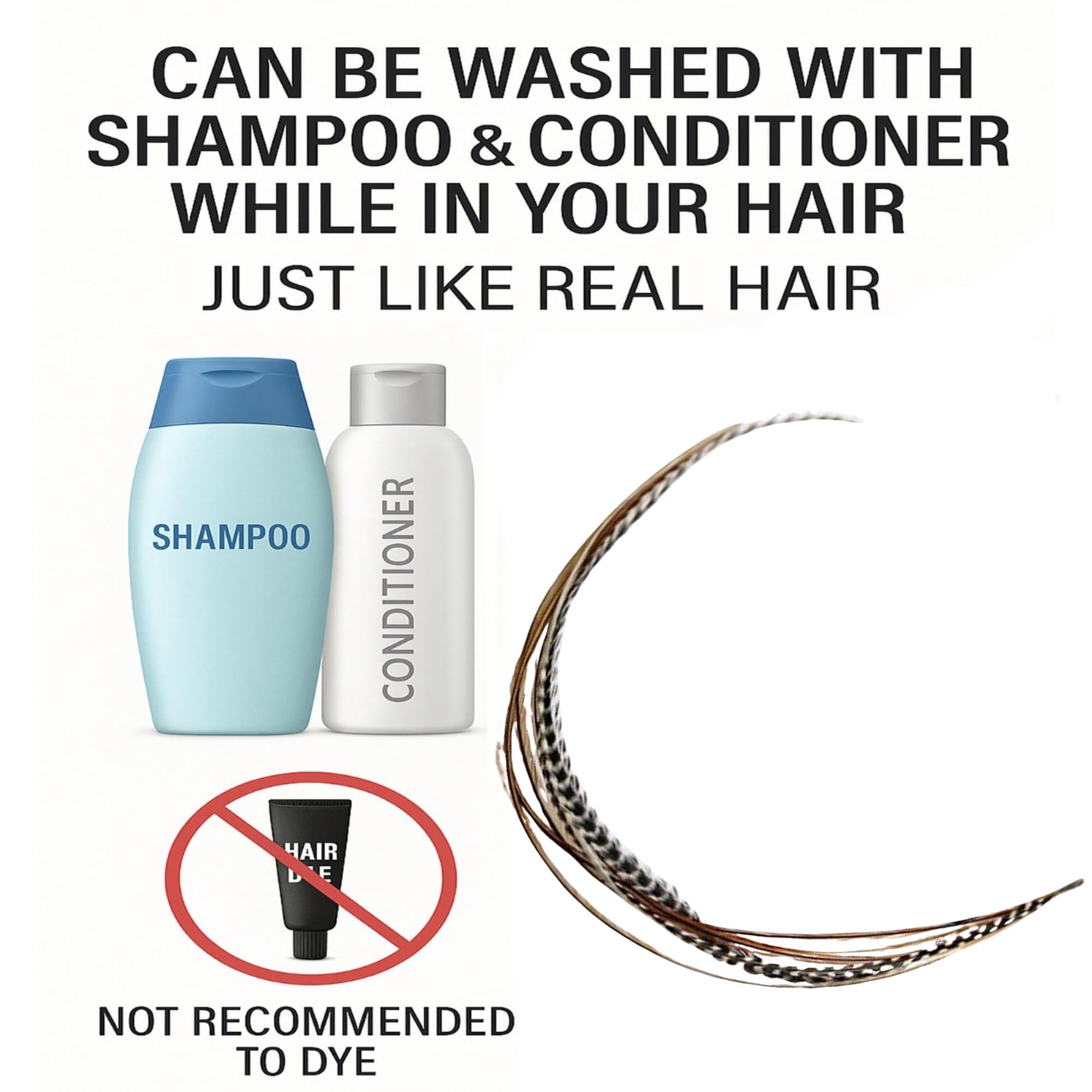Professional application of feather hair extensions with micro beads