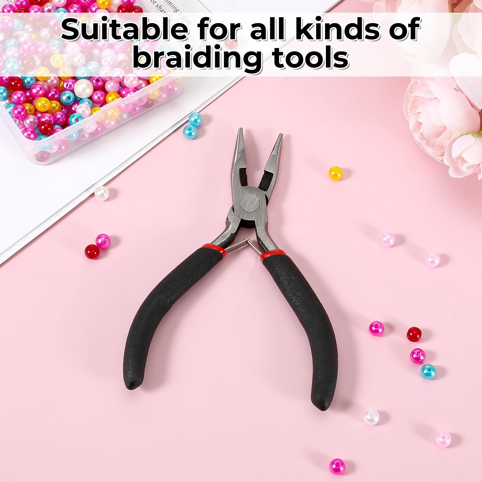 Close up of black hair extension pliers for micro-link application