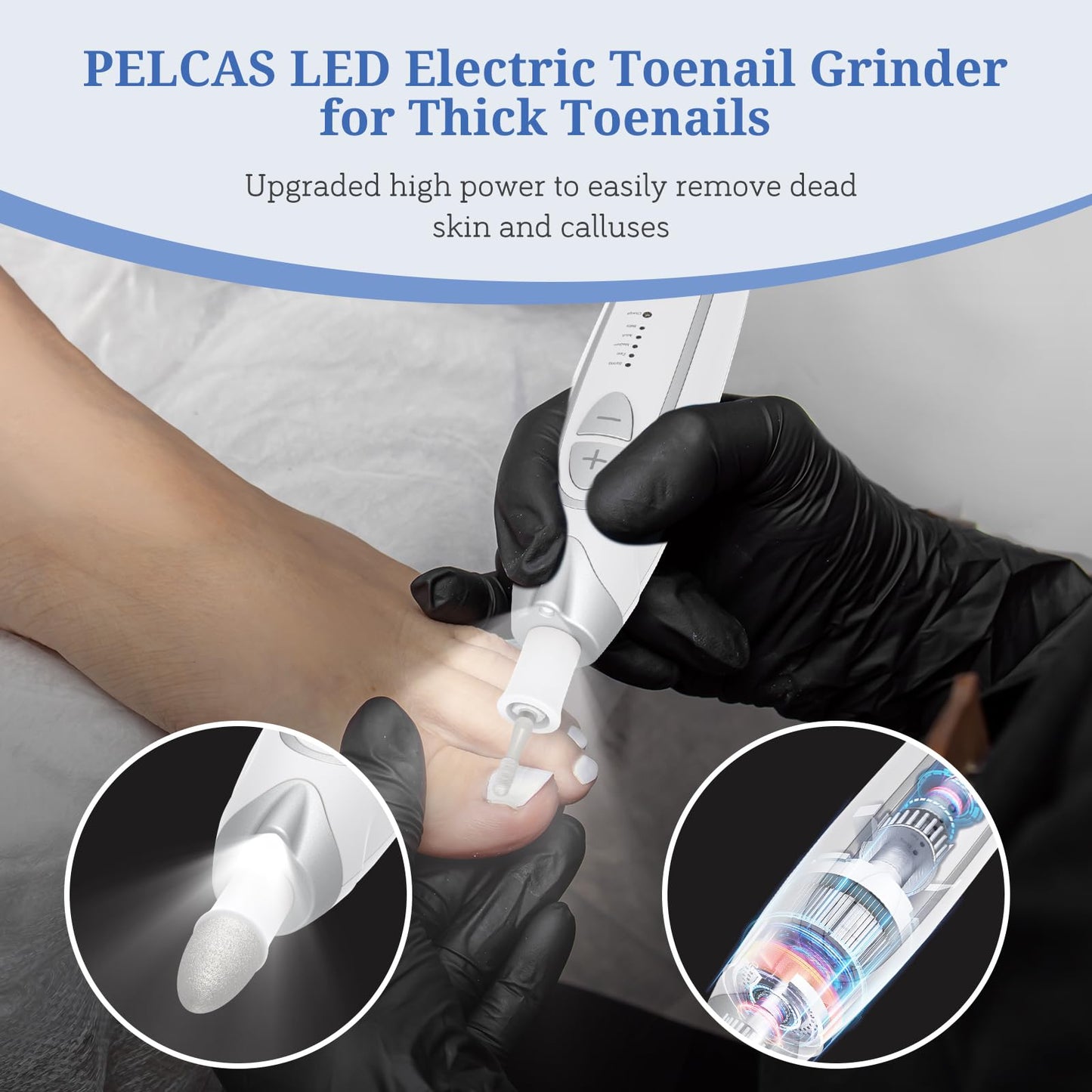 Pelcas manicure kit with storage pouch and sanding bands