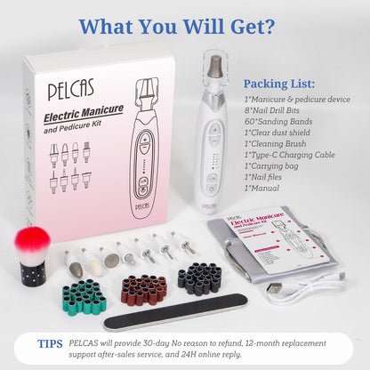 Detailed view of Pelcas nail drill LED light feature
