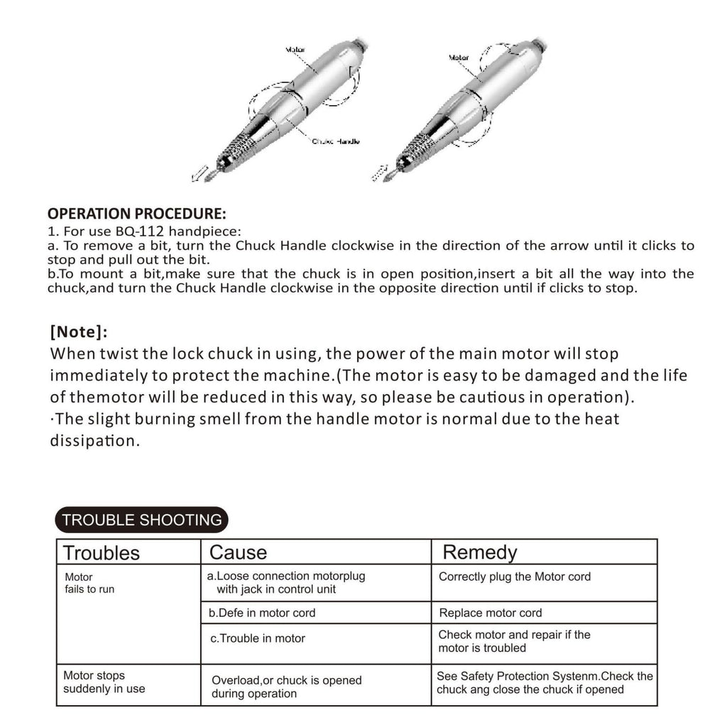 Ergonomic handpiece of Puriom portable nail drill machine