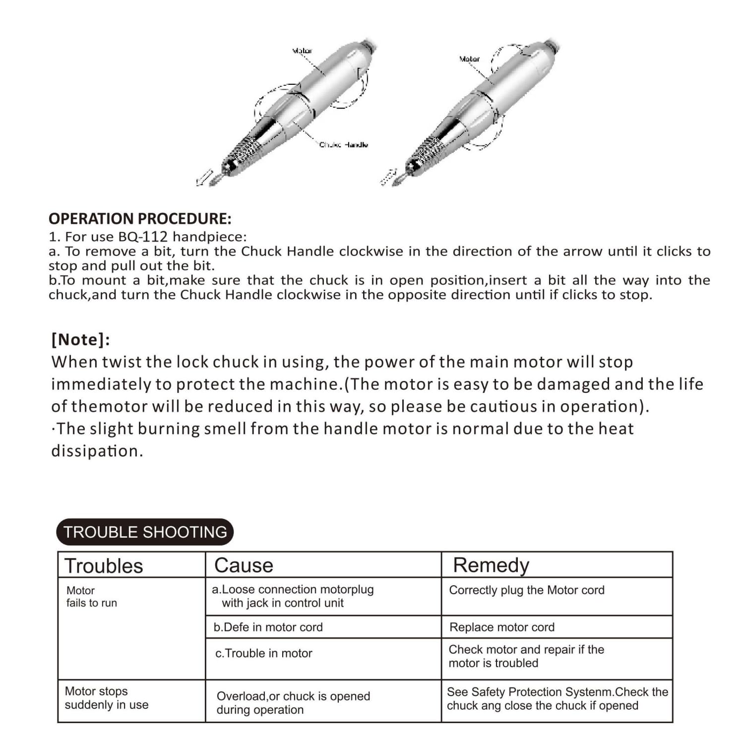 Ergonomic handpiece of Puriom portable nail drill machine