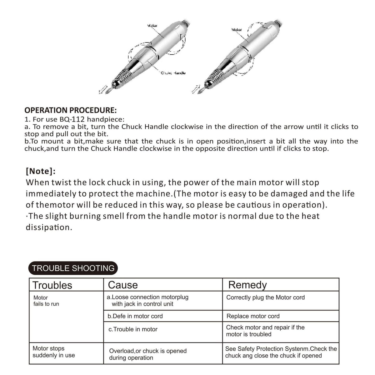 Ergonomic handpiece of Puriom portable nail drill machine