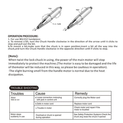 Ergonomic handpiece of Puriom portable nail drill machine