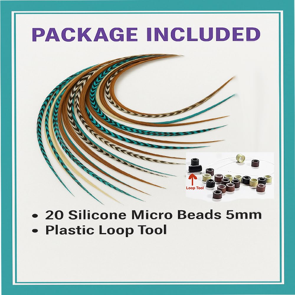 Application demonstration of feather hair extensions with beads
