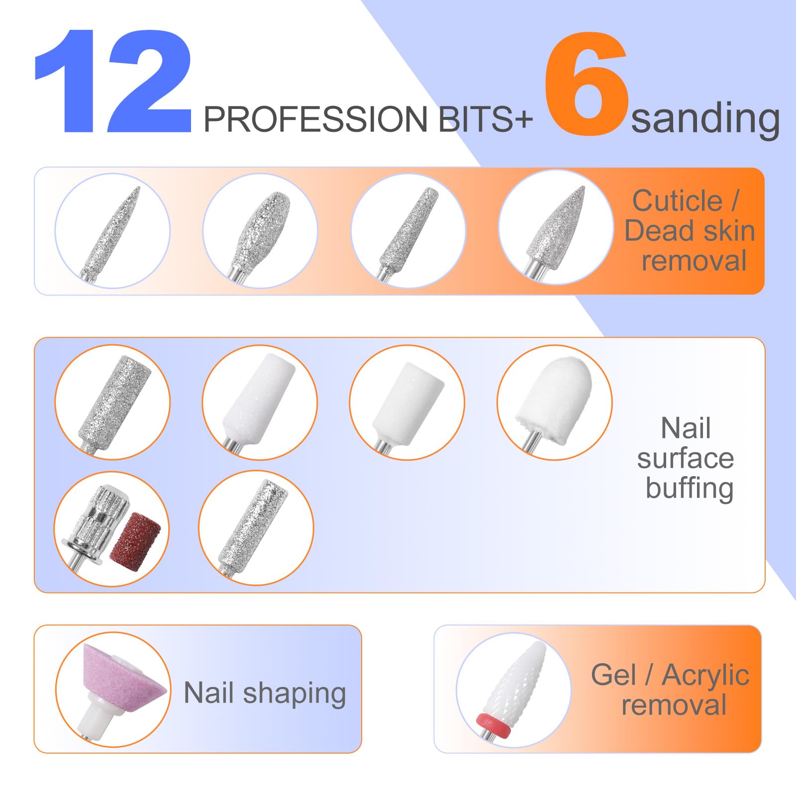 Mekk nail drill kit box and accessories contents