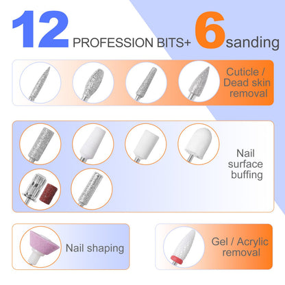 Mekk nail drill kit box and accessories contents