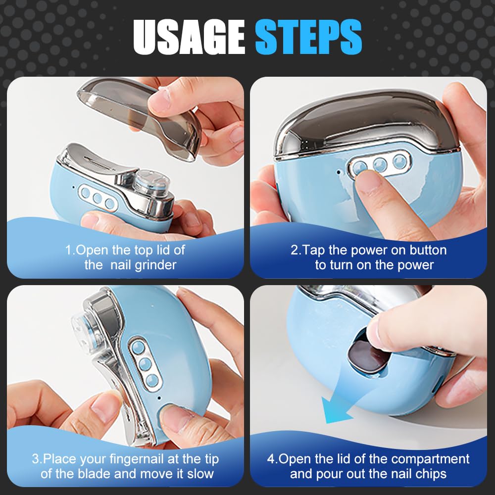 Koujut portable electric nail trimmer for seniors and adults