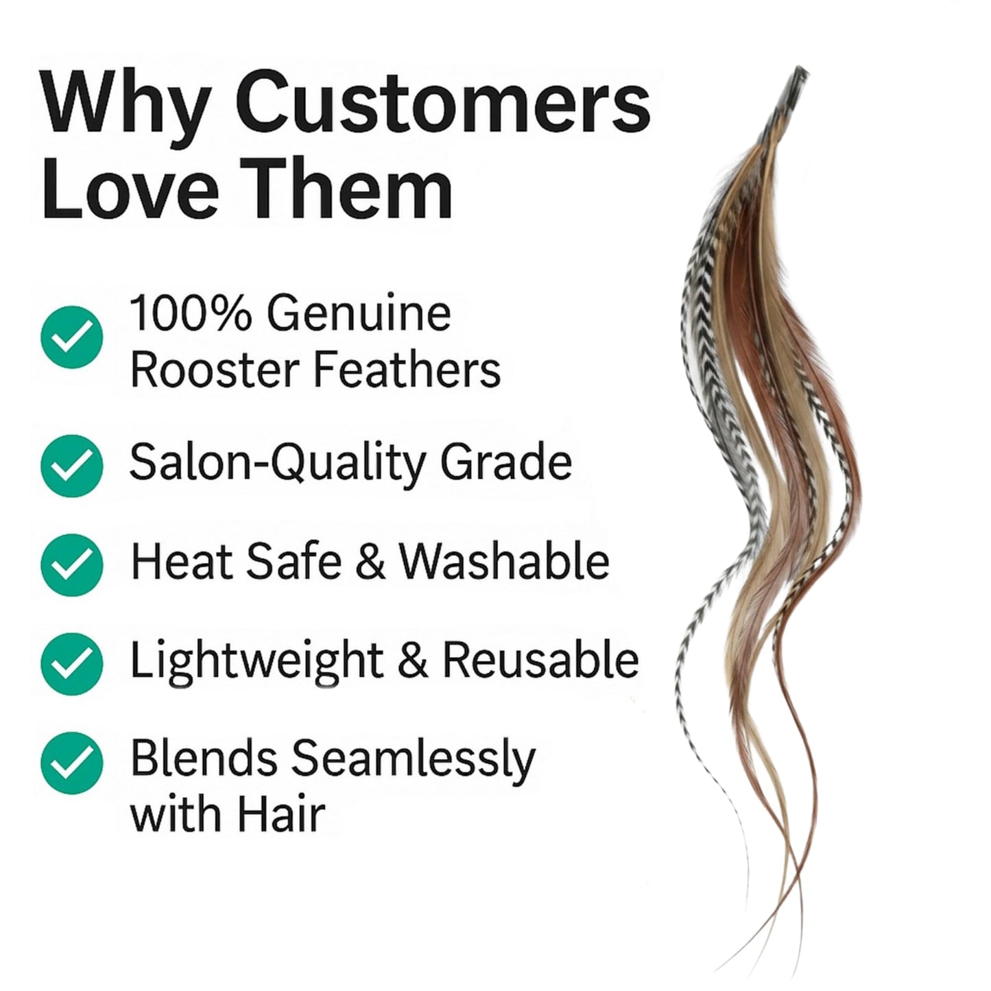 Application process showing micro beads on hair feathers