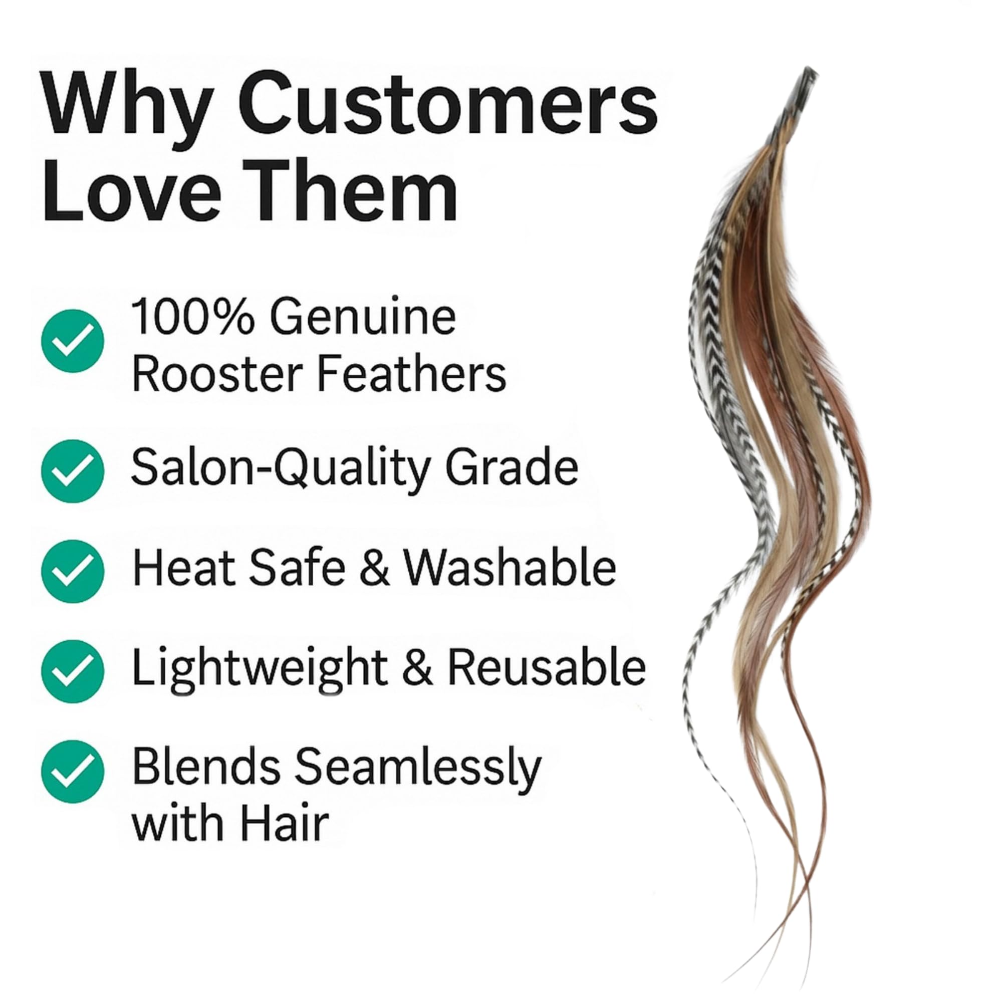Application process showing micro beads on hair feathers