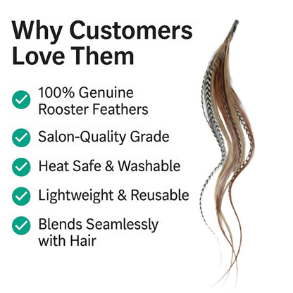 Application process showing micro beads on hair feathers