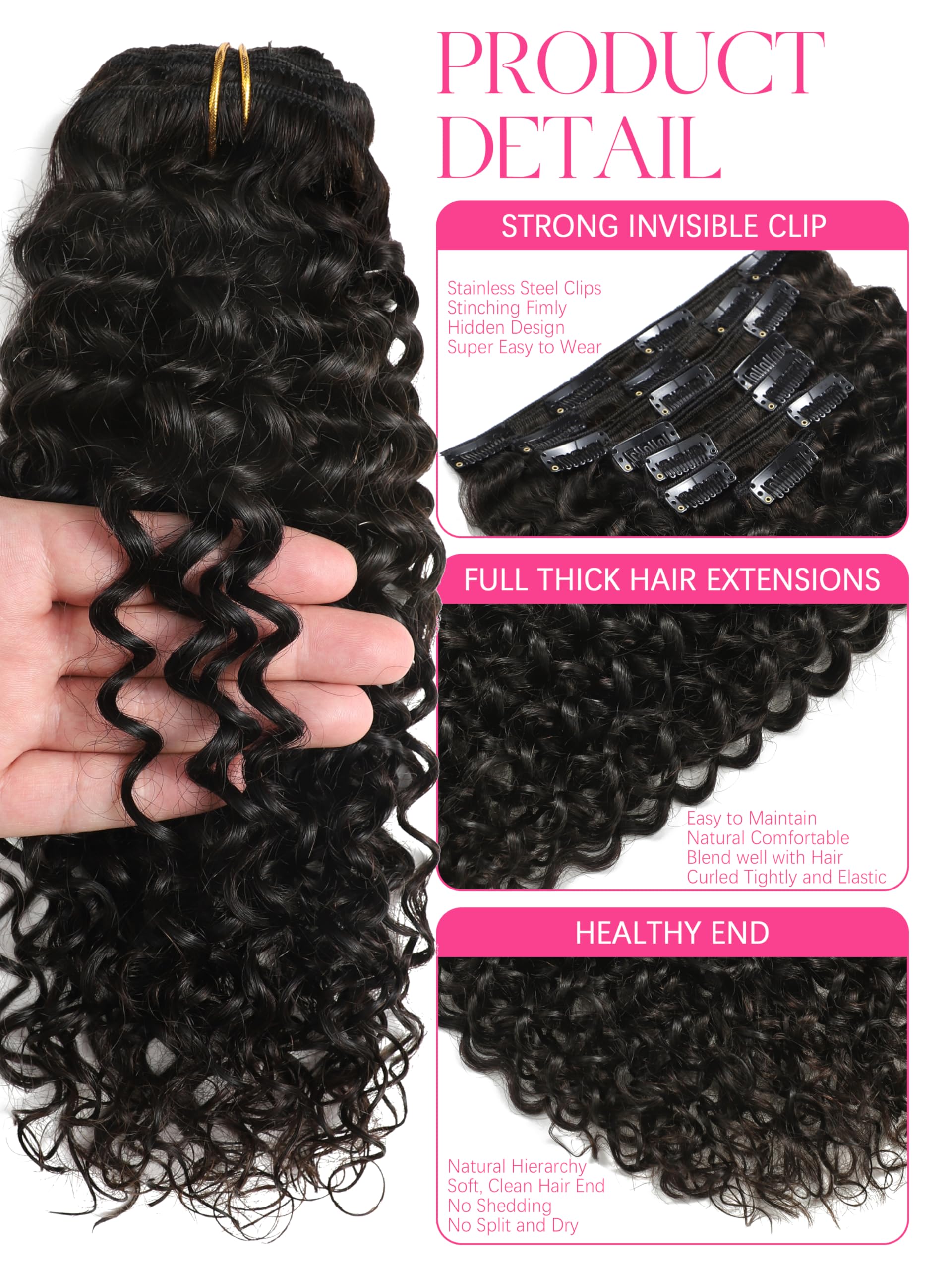 Lacer 3B 3C curly hair extensions texture detail