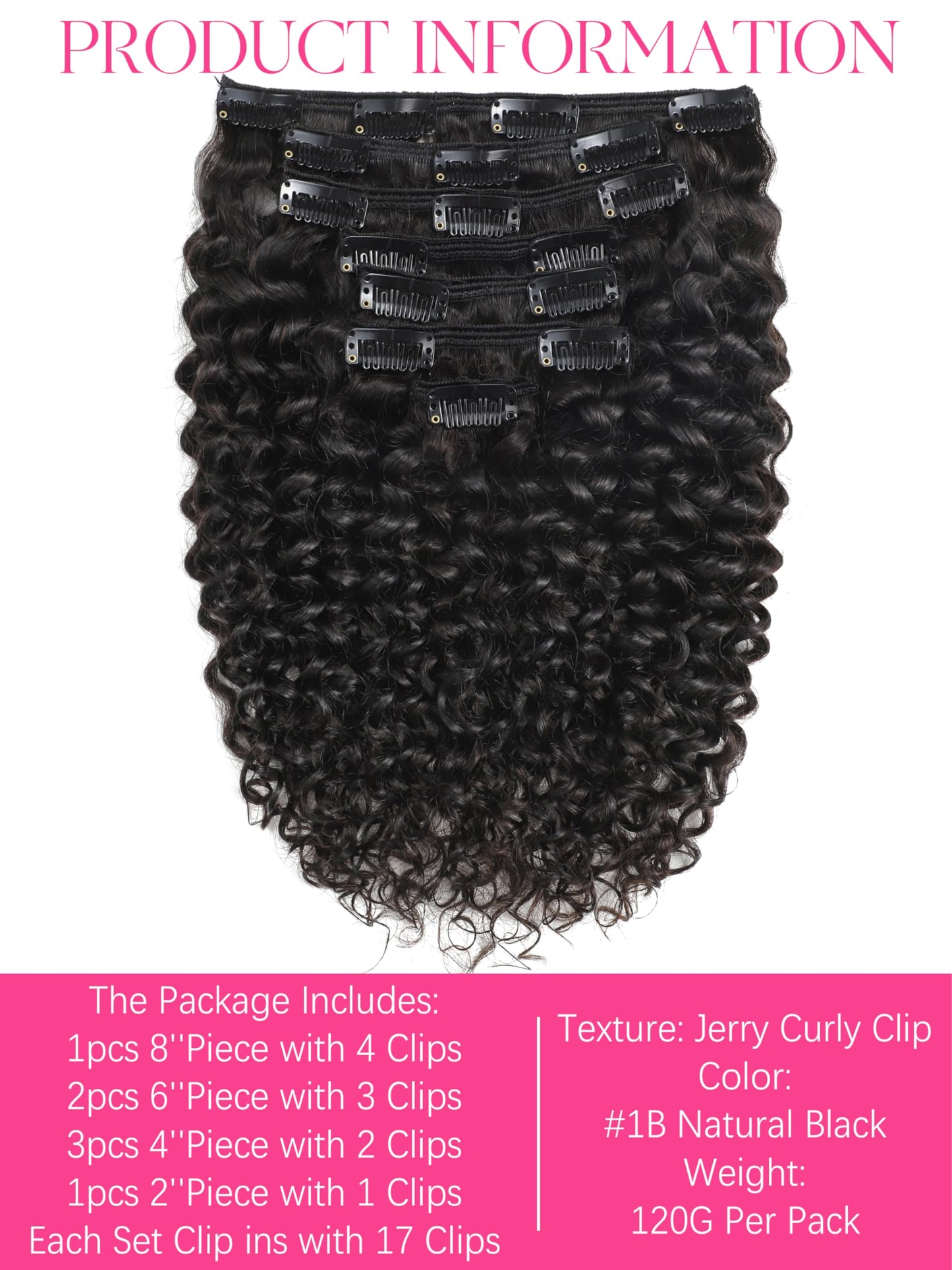Natural black 20 inch human hair clip-ins for volume