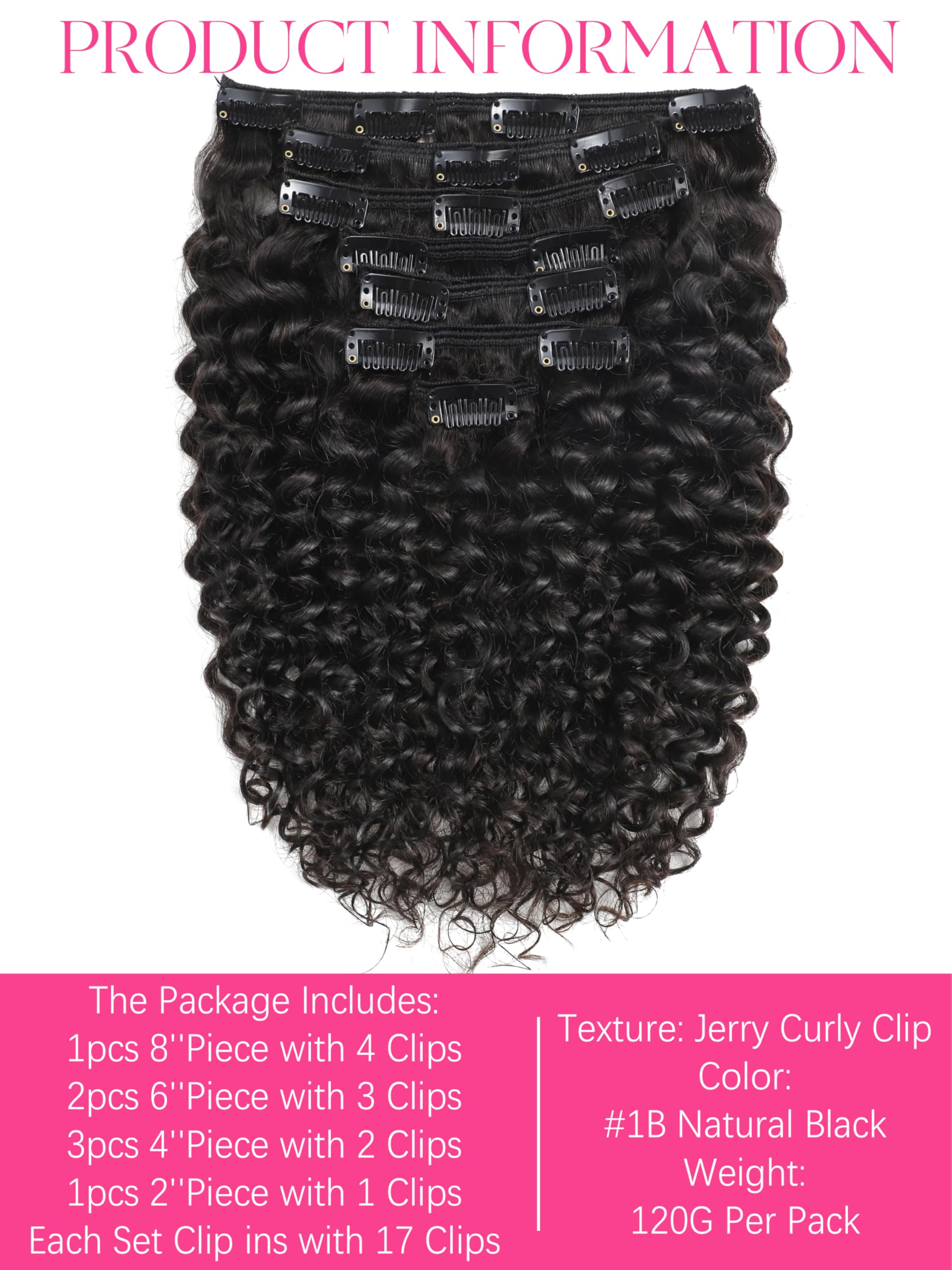 Natural black 20 inch human hair clip-ins for volume