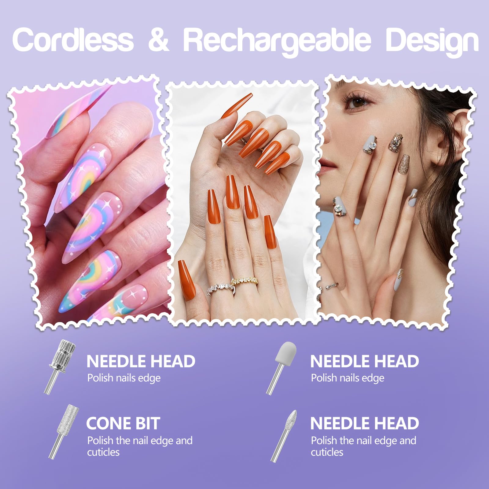 Electric nail file with 8 piece drill bit set