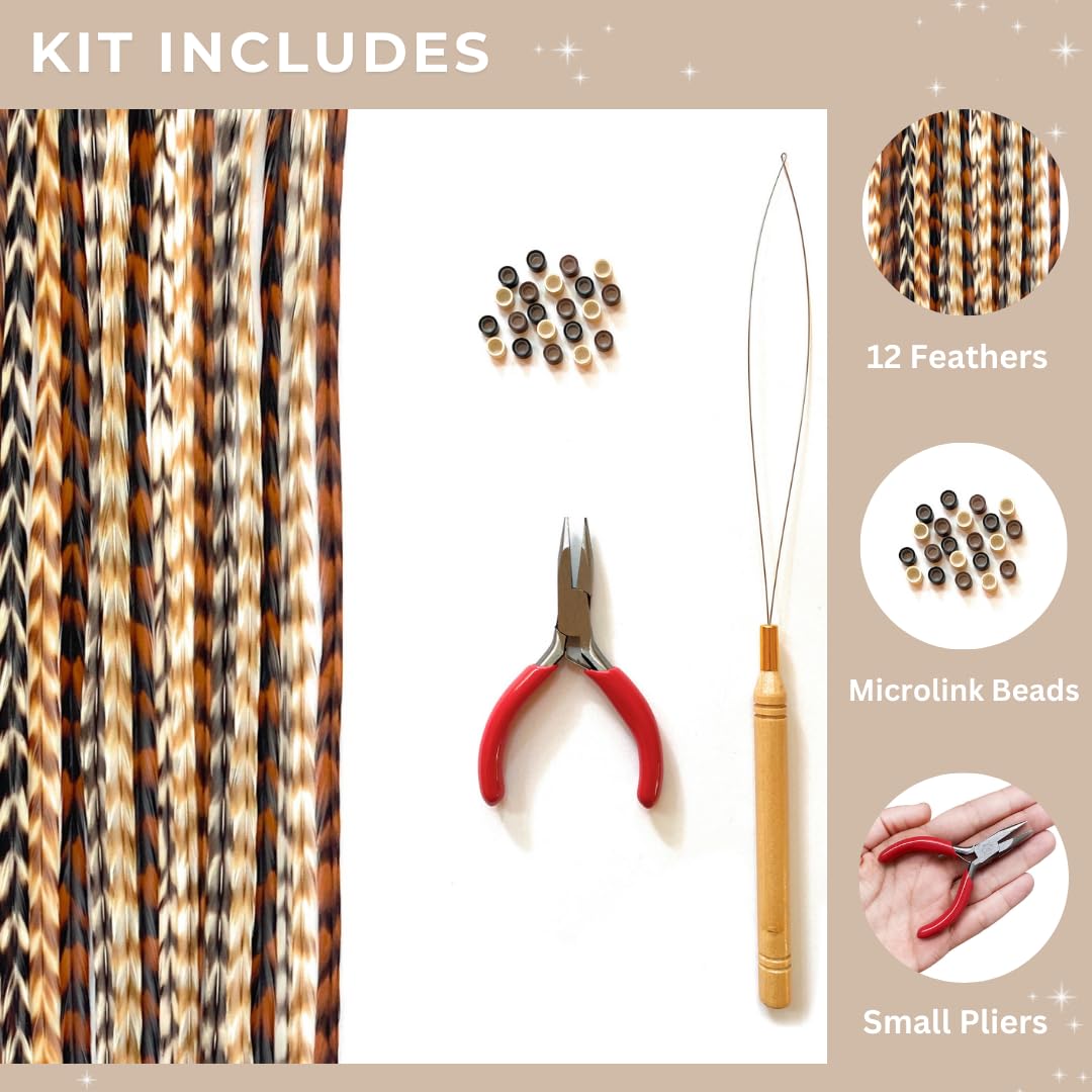 Detailed view of hair extension beads and pliers for DIY application