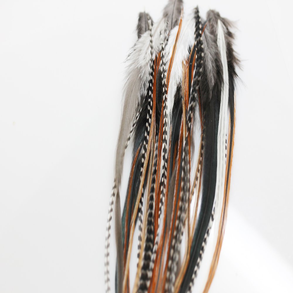 Authentic Sexy Sparkles feather hair extension kit packaging and accessories.