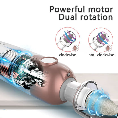 POLAMD imported personal nail file system showing dual direction rotation control buttons