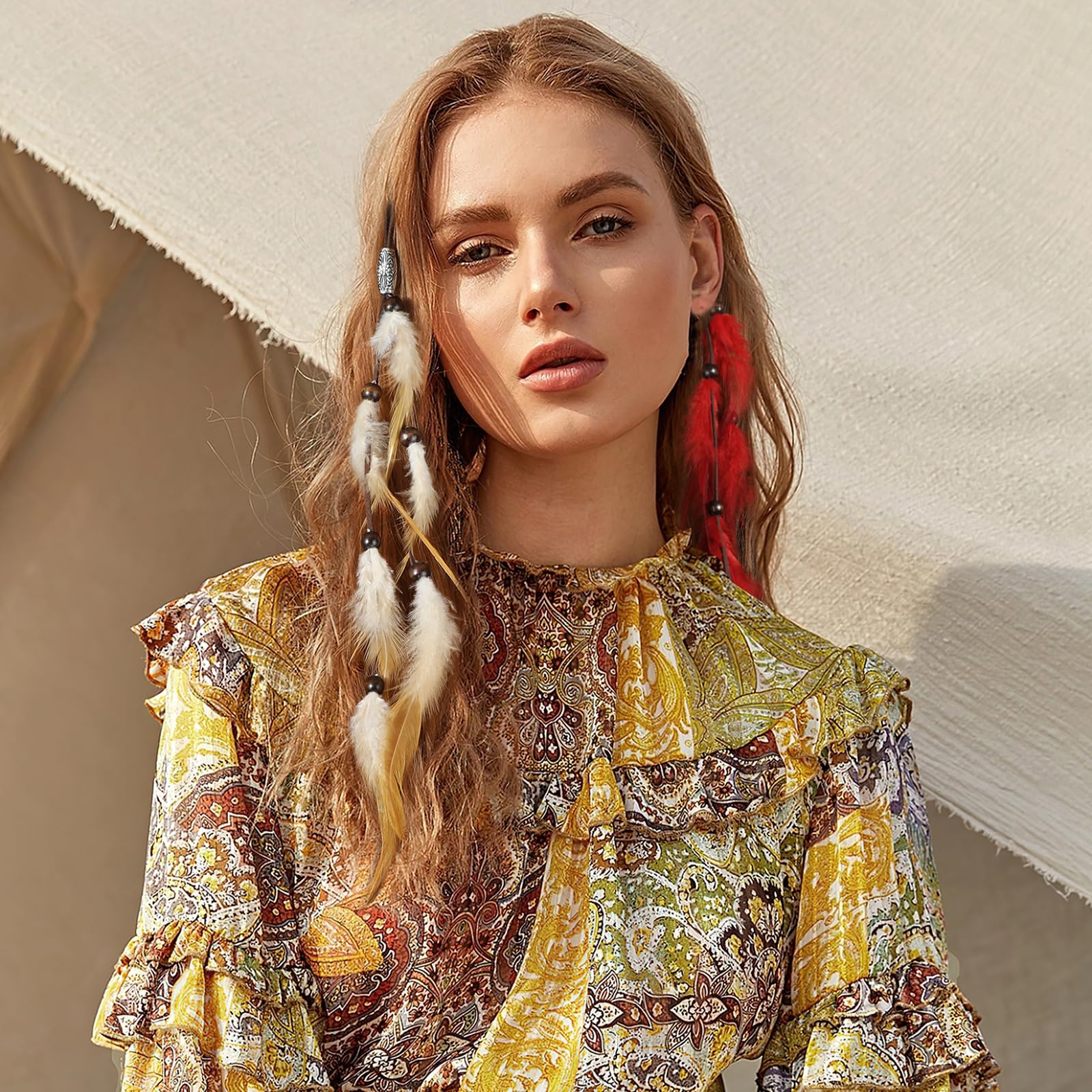 Detailed view of Mwoot feather hair extension clip comb
