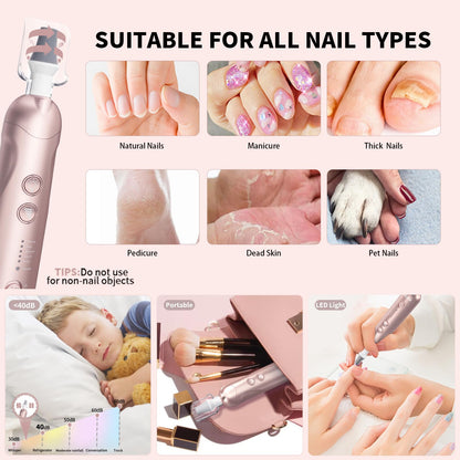 Manicure pedicure set with 100 sanding bands for callus removal