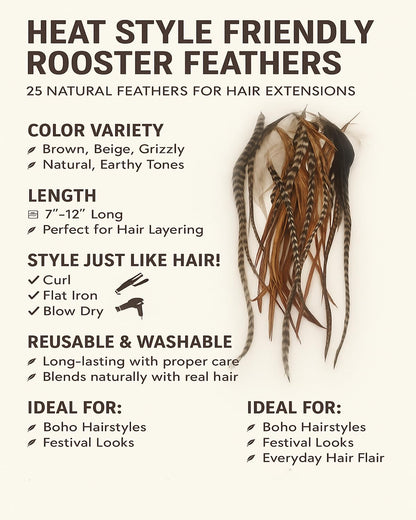 Long rooster feathers for professional hair styling