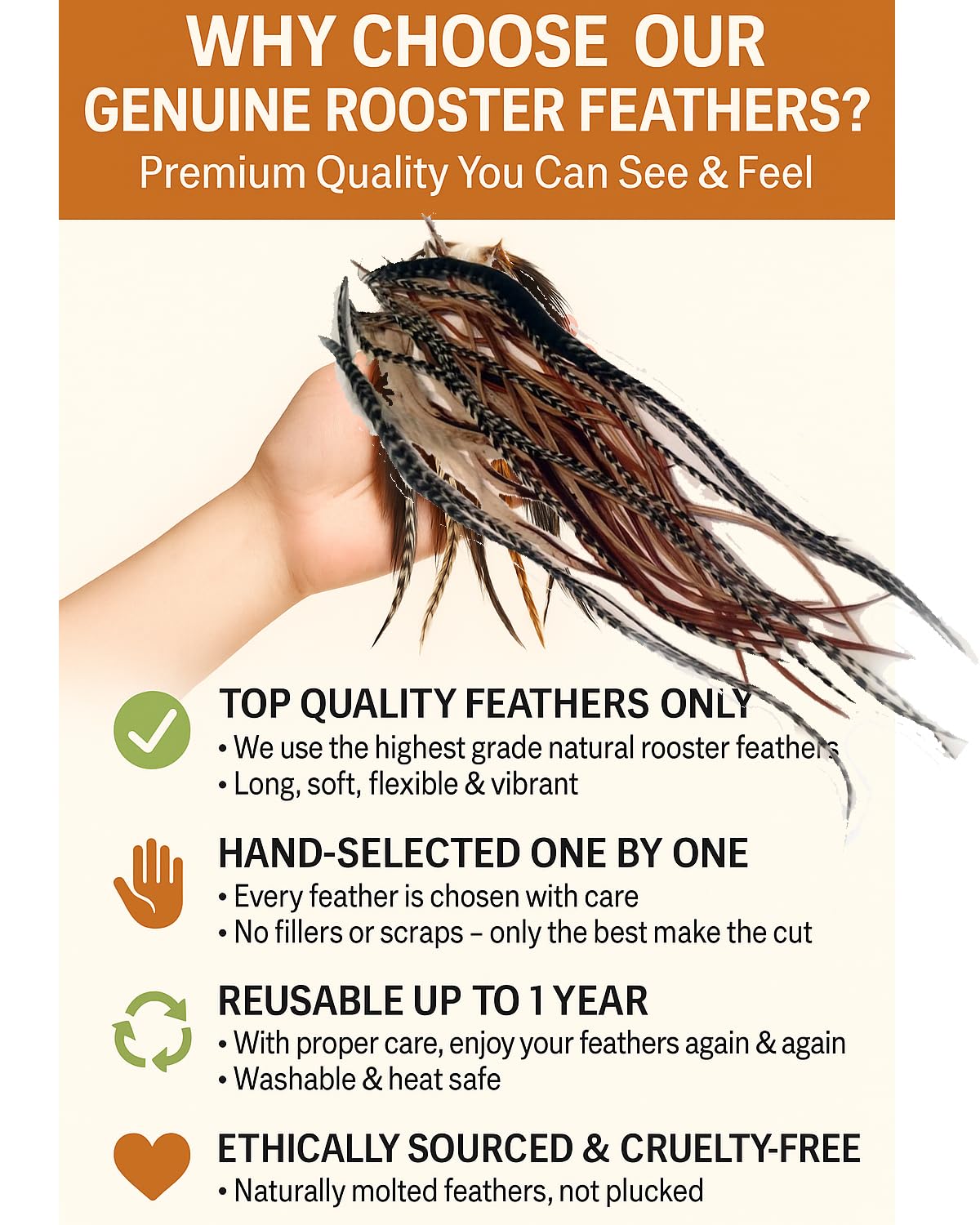 High quality USA imported feather hair extension set