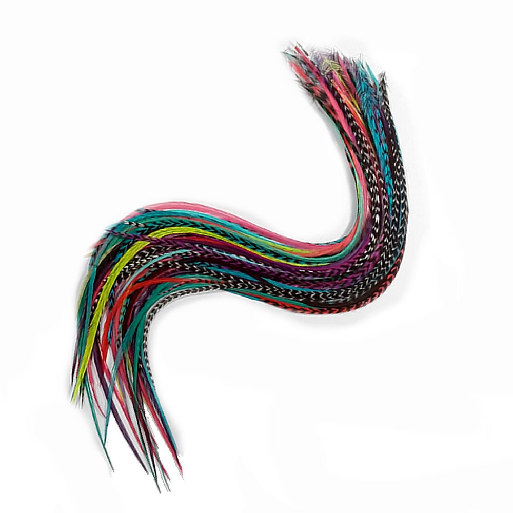 Assorted colors of 7 to 13 inch real rooster hair feathers
