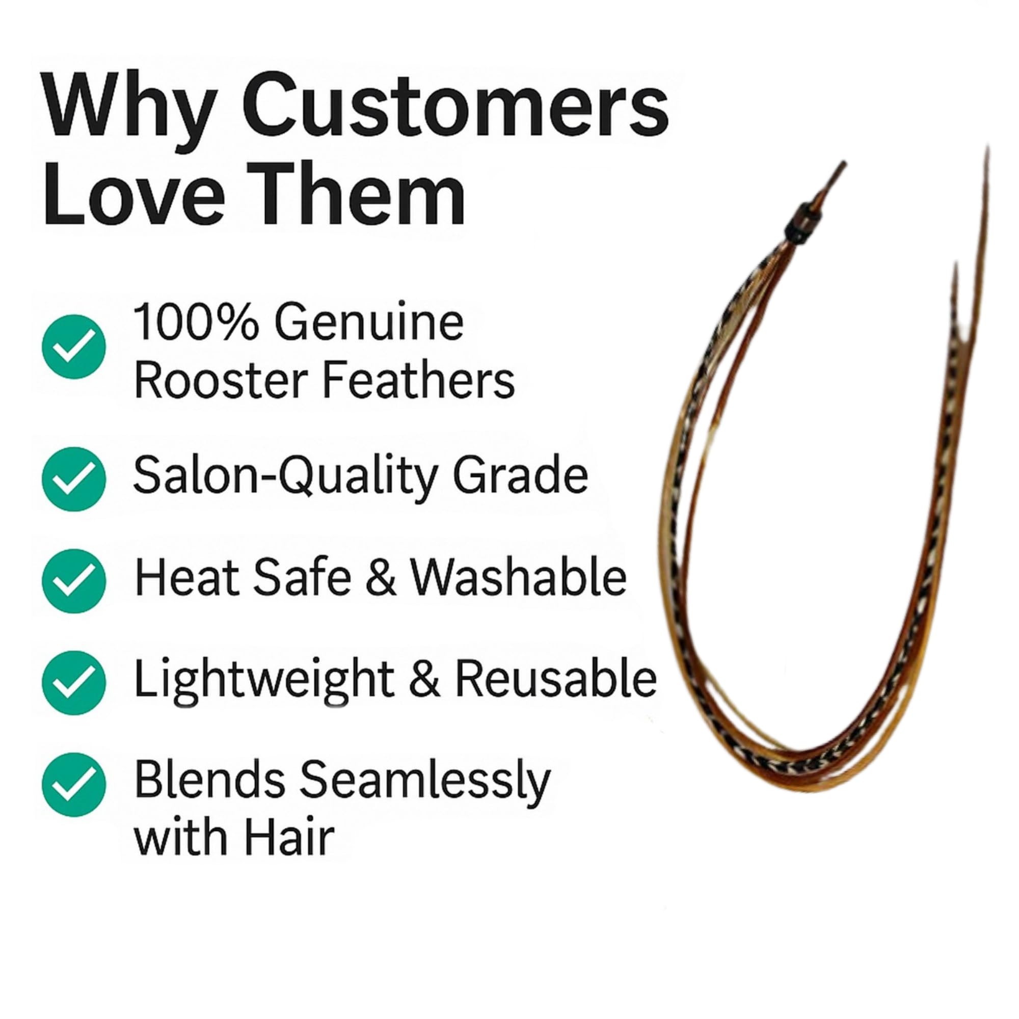 Detailed view of the keratin bond on feather hair extensions