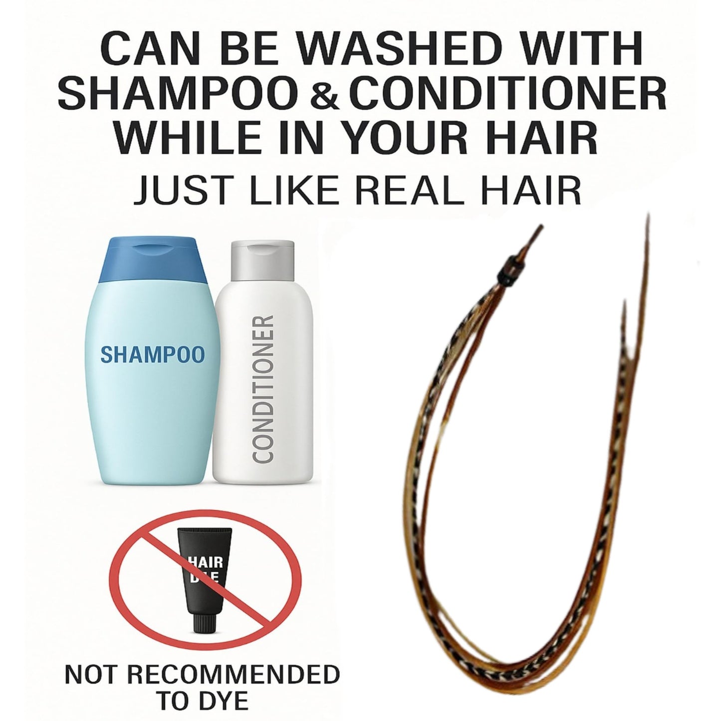 Professional salon quality feather hair extensions for styling