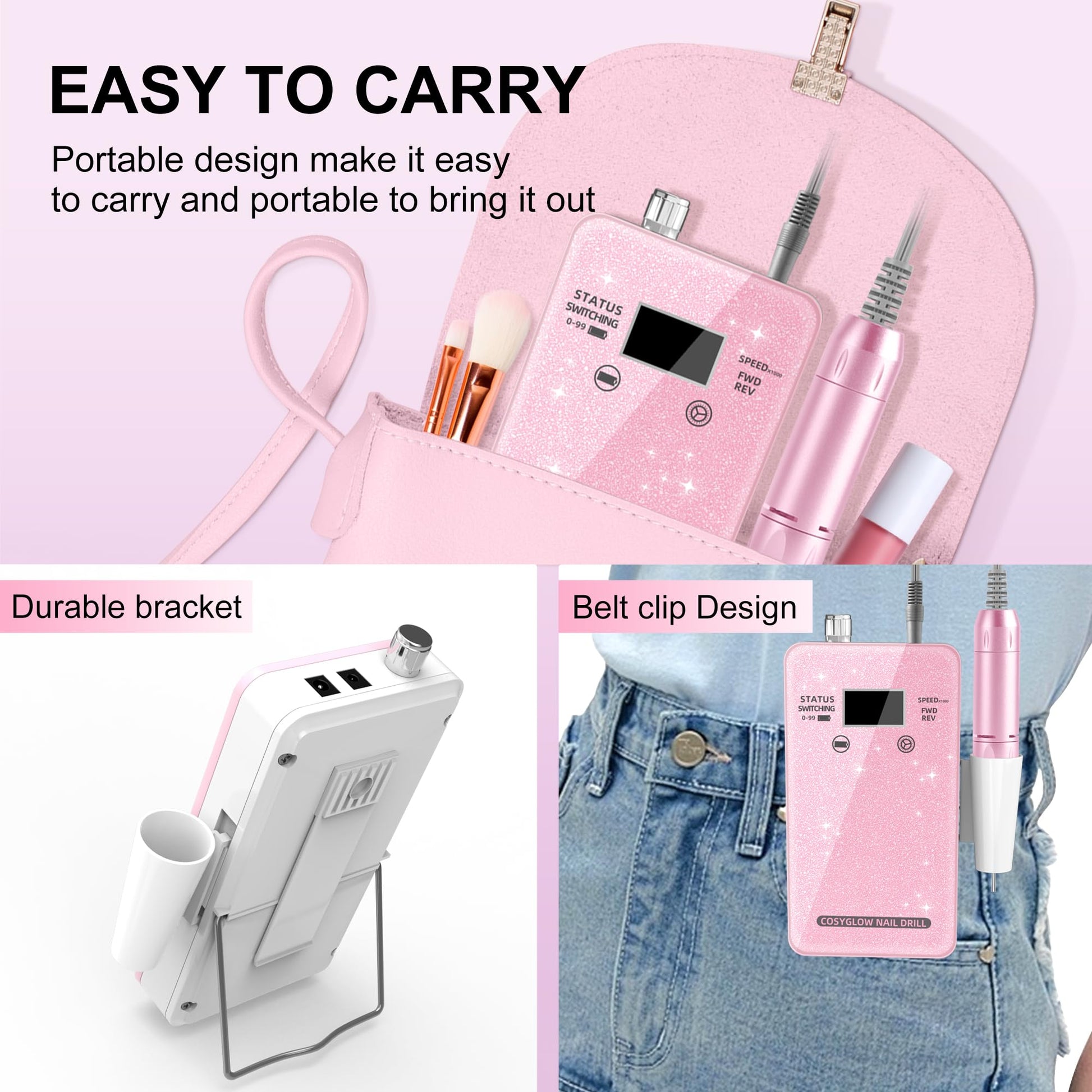Detailed view of 11 drill bits for Cosyglow nail file
