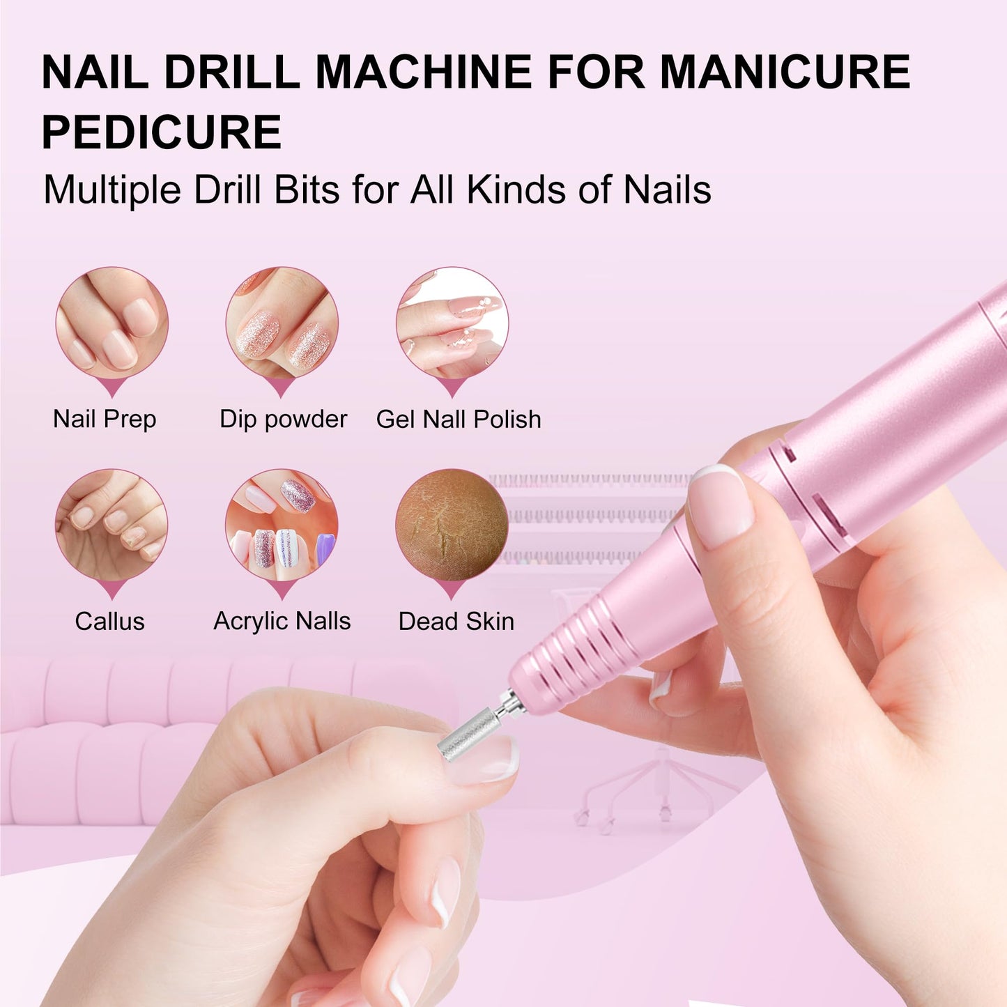 Cosyglow glitter design electric nail file kit packaging