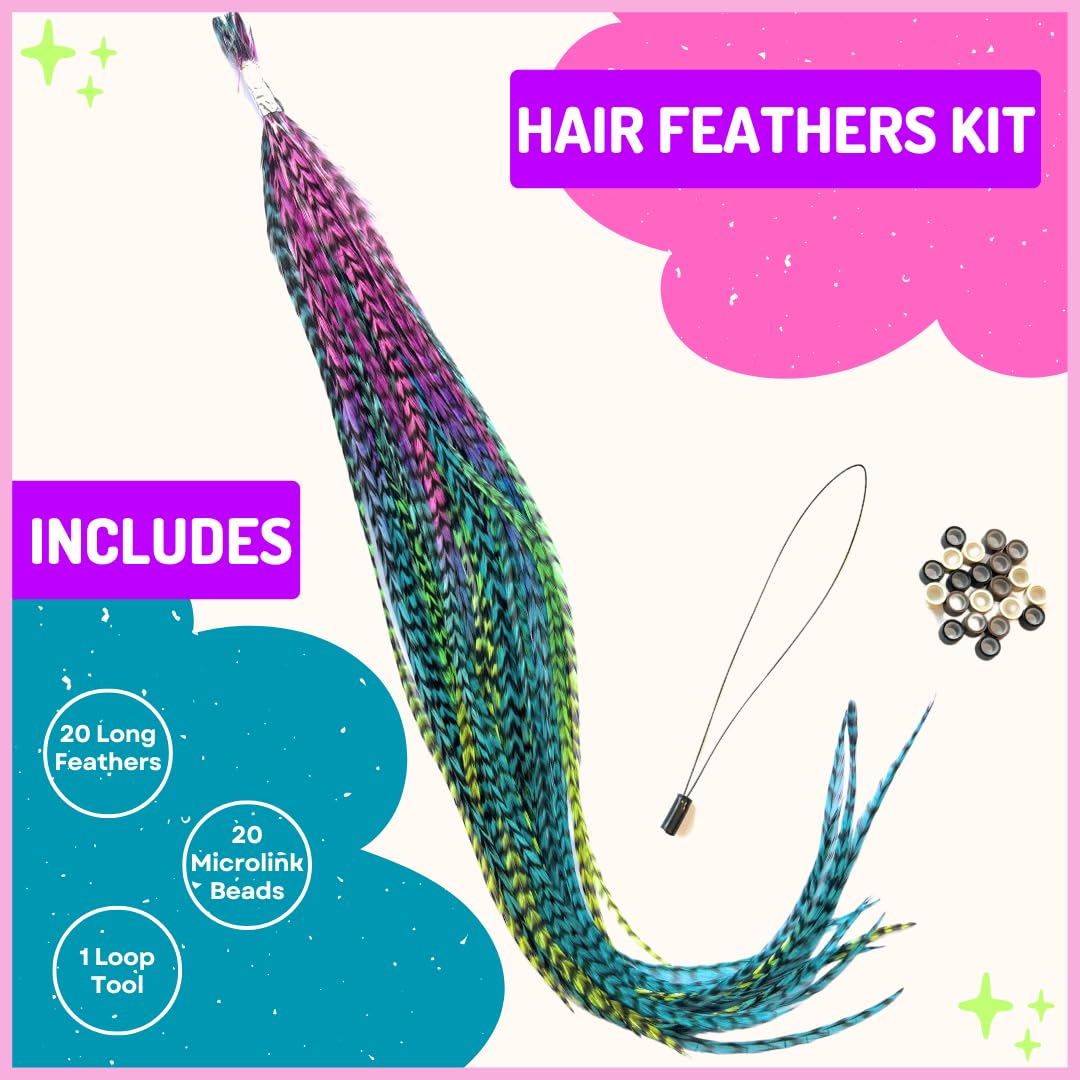 Installation beads and loop tool for feather hair extensions
