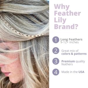 Model showing natural look with ombre balayage hair feathers