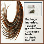 DIY hair feather installation kit with beads and loop tool