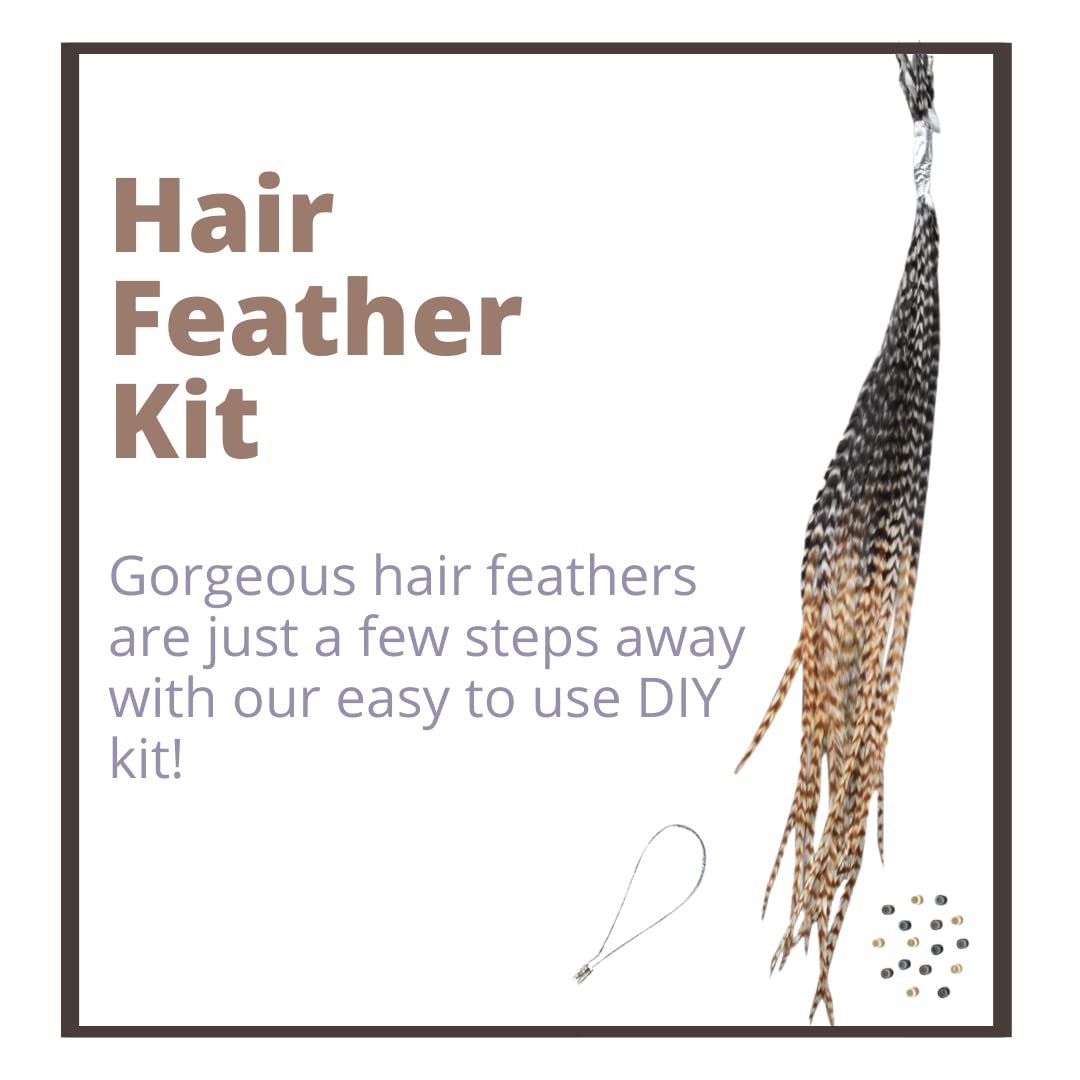 Full contents of Feather Lily hair extension kit with beads