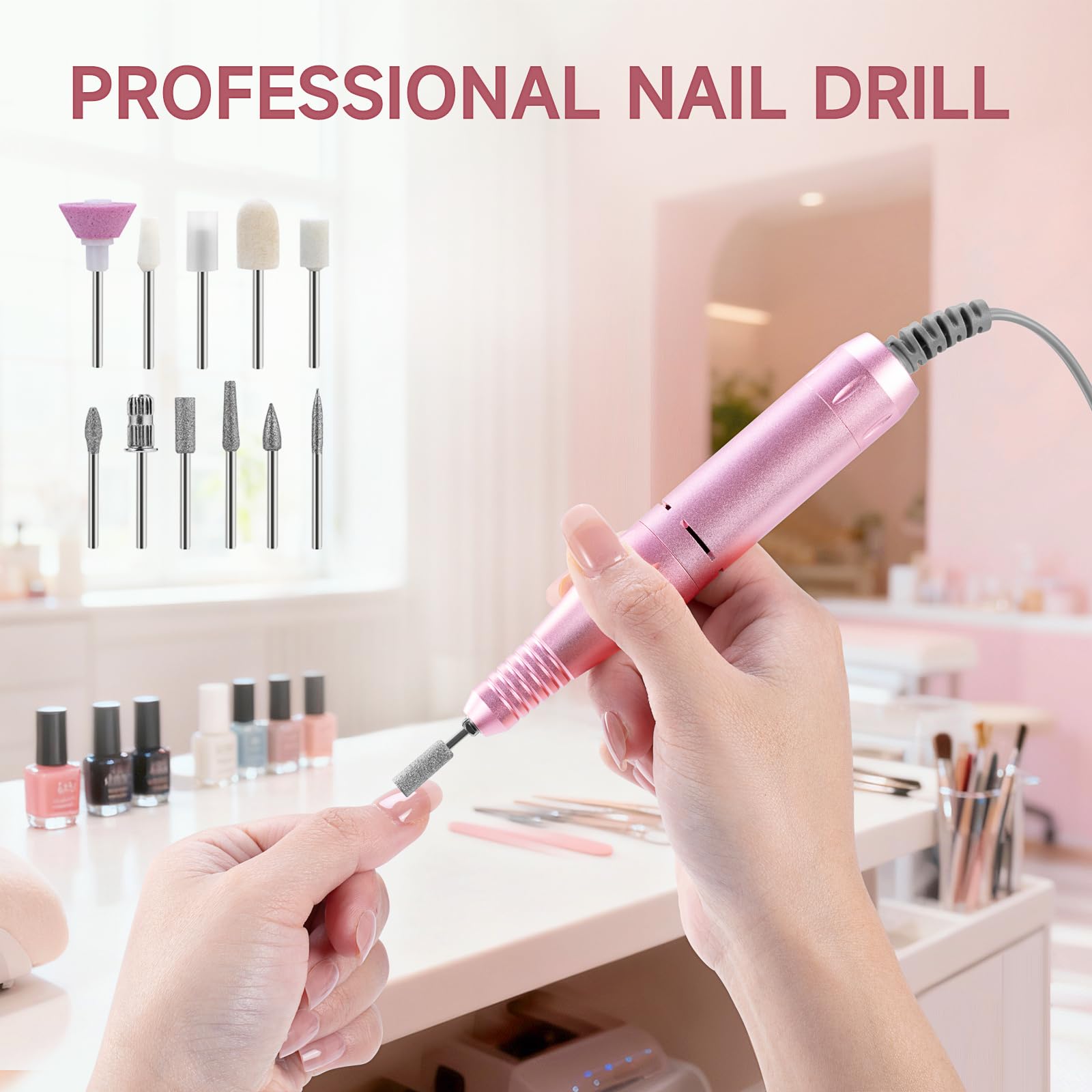 Hqmphq nail drill kit base for storage and organization