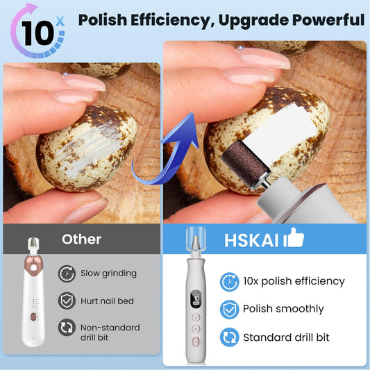 Hskai electric nail file with integrated lamp feature