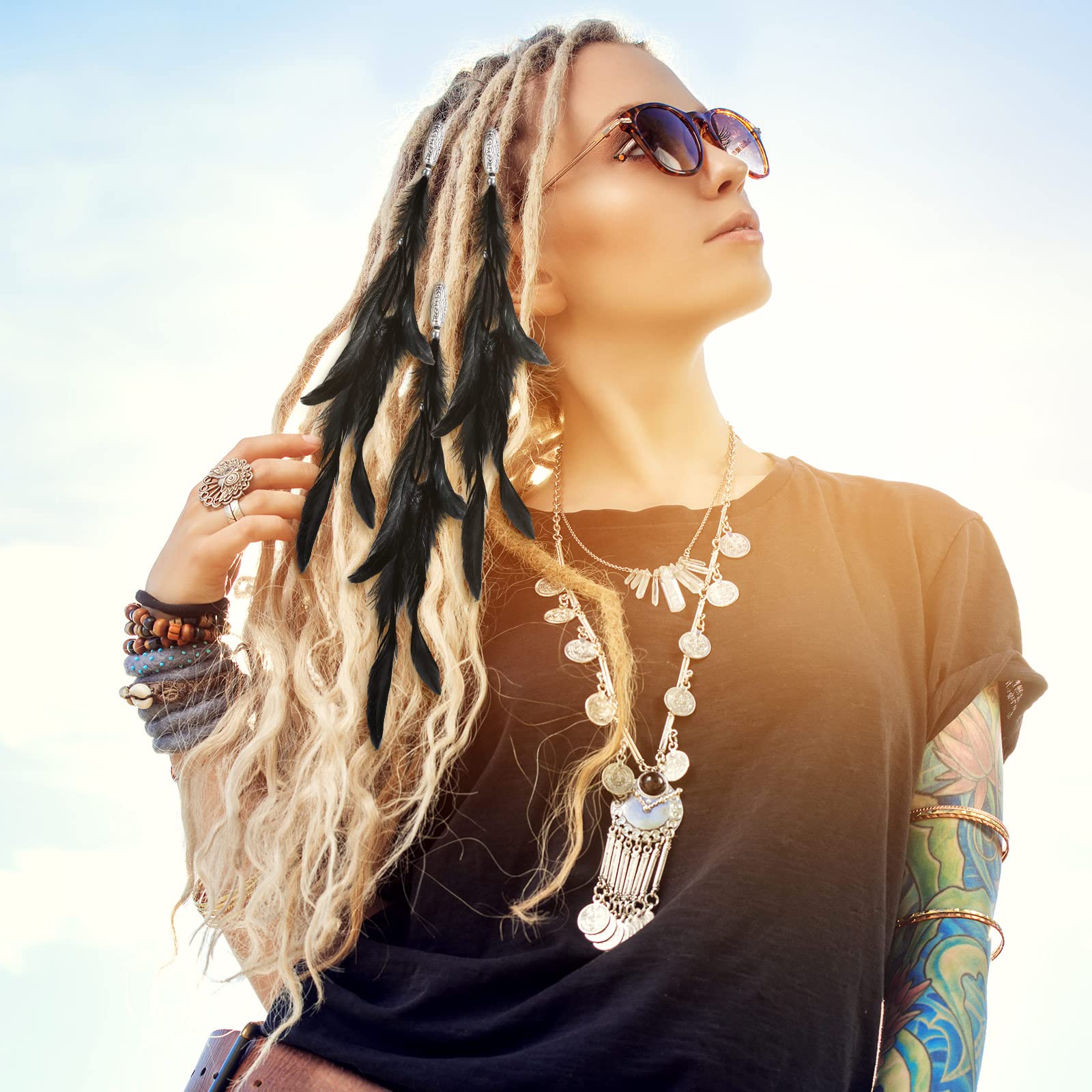 Geyoga feather hair accessory for festival costume