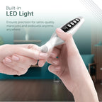 Professional electric manicure kit accessories box demonstrating various sapphire shaping bits.
