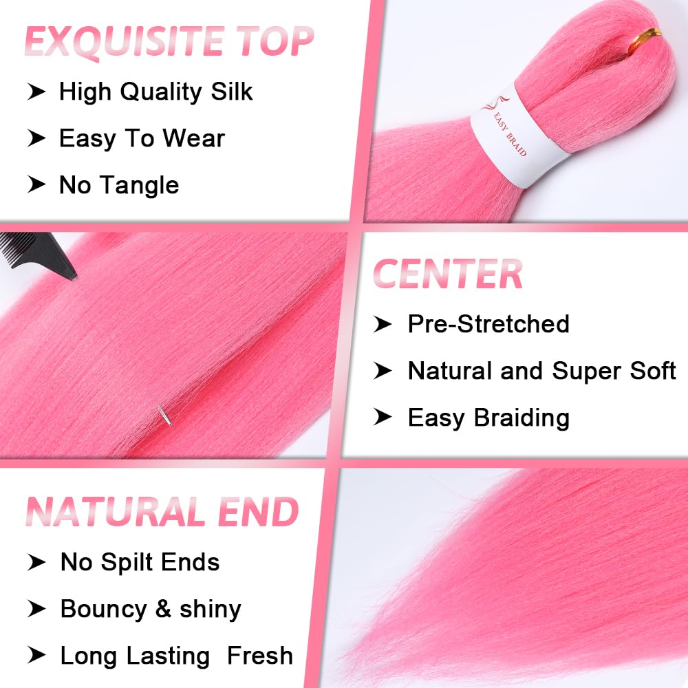 Umylar pink three pack crochet extensions showing full length