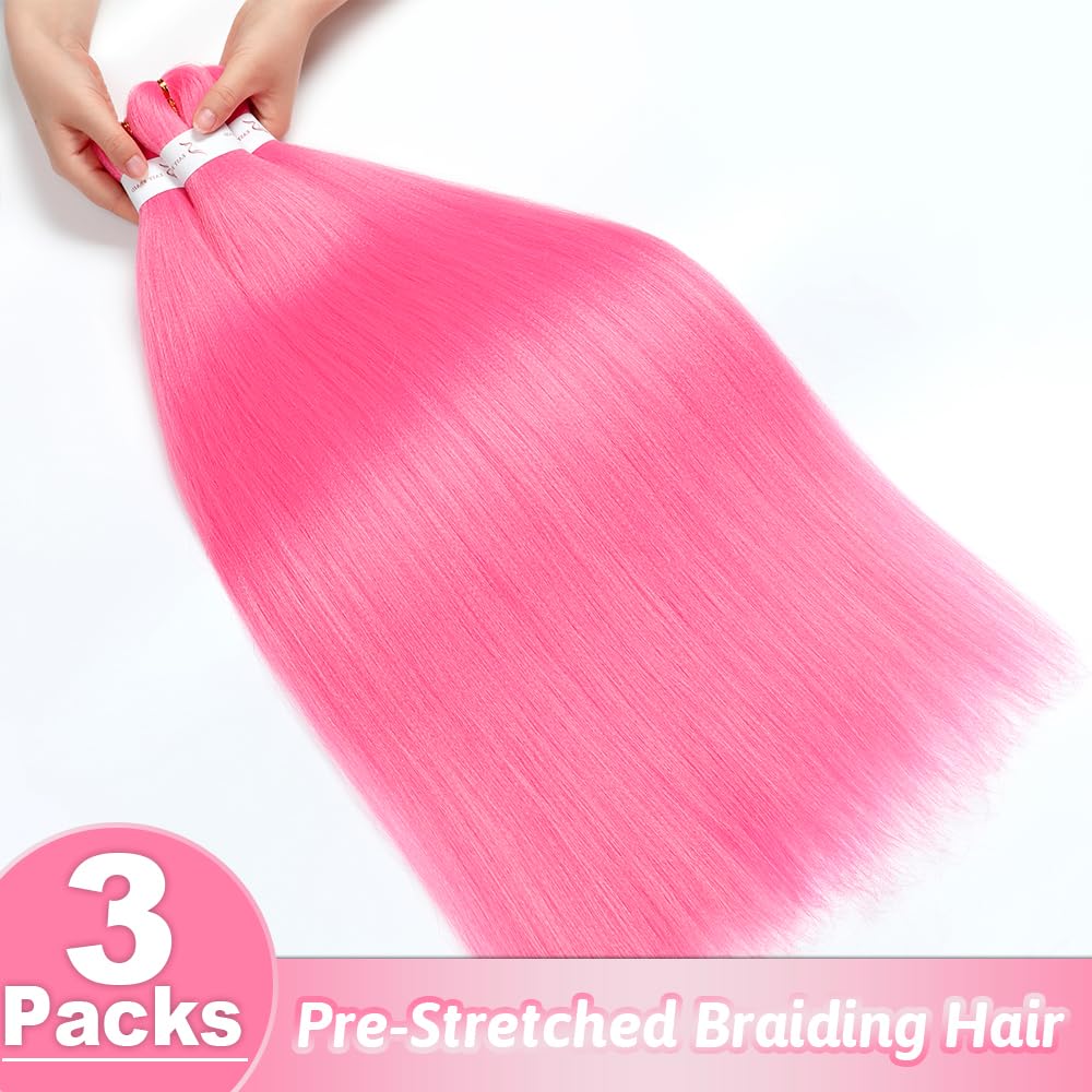 Umylar low temperature synthetic fiber pink braiding hair bundle