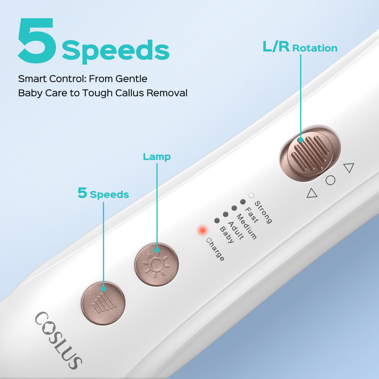 Close up of Coslus nail grinder attachment for thick nails