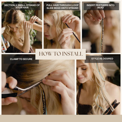Variety of natural color real feathers for hair styling