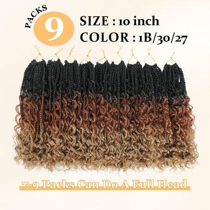 Close up view of the T1B 30 27 ombre color transition on synthetic braiding hair.