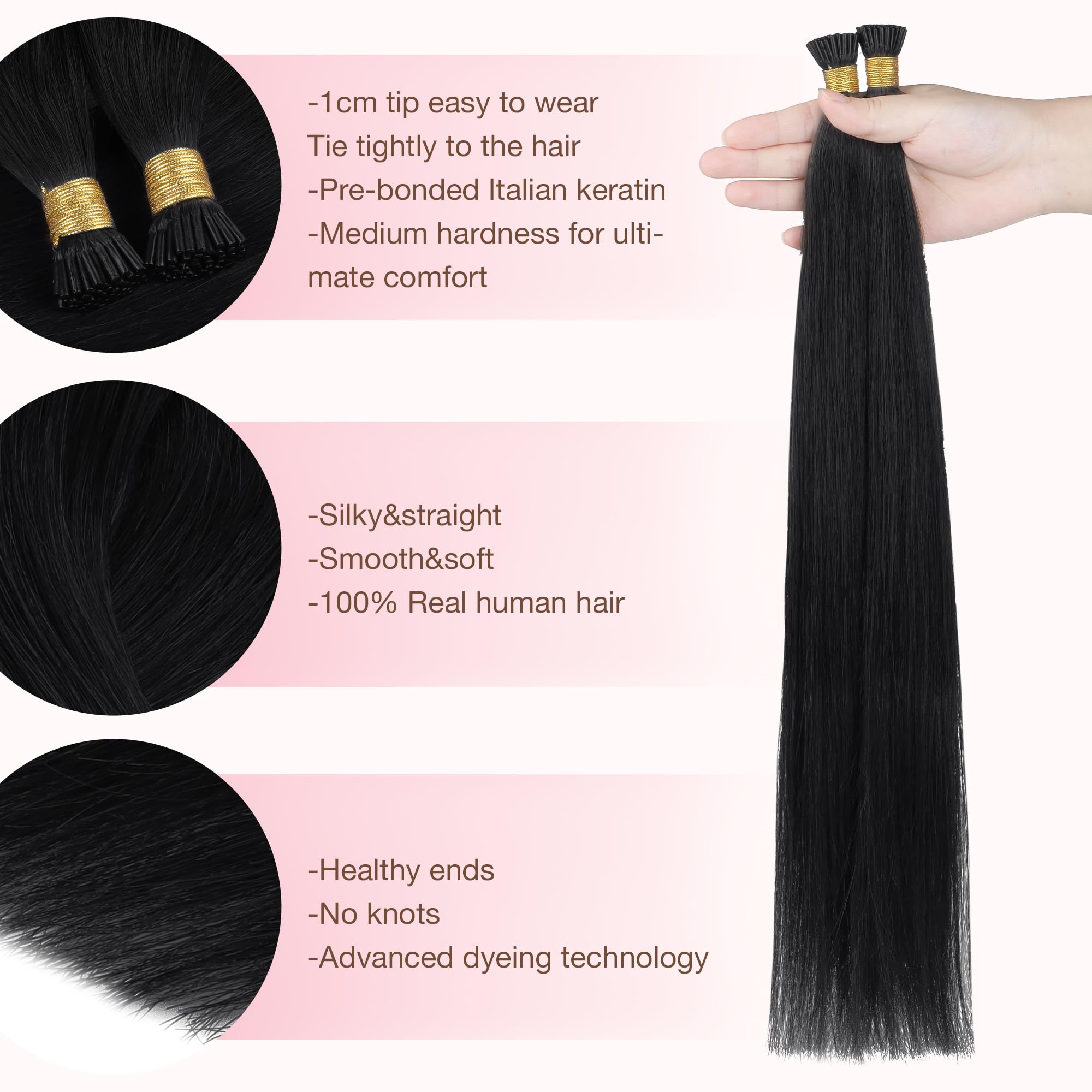 GOO GOO Cold Fusion Invisible Remy Hair pack displaying the premium Italian keratin tips.